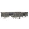 vidaXL Set de muebles de jardín 13 pzas y cojines ratán sintético gris