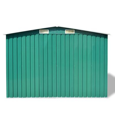 vidaXL Caseta de jardín de metal 257x205x178 cm verde