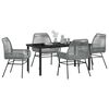 vidaXL Conjunto de Comedor de Jard&iacute;n 5 pcs Gris rat&aacute;n sint&eacute;tico