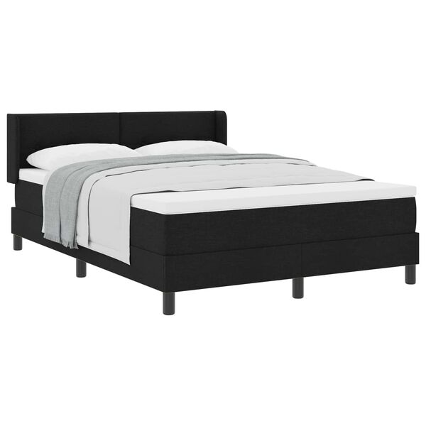 vidaXL Cama tipo Box Spring con colch&oacute;n Negro 190 x 140 cm Poli&eacute;ster