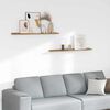vidaXL Estante de pared con estante 2 pcs Marr&oacute;n 100 x 9 x 3 cm