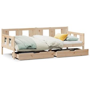 vidaXL Sofá cama con cajones madera maciza de pino 80x200 cm
