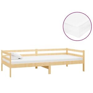 vidaXL Sof&aacute; cama con colch&oacute;n madera de pino maciza 90x200 cm