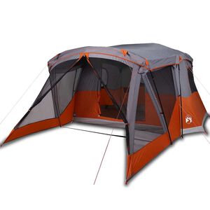 vidaXL Tienda de campa&ntilde;a con porche 4 personas impermeable naranja