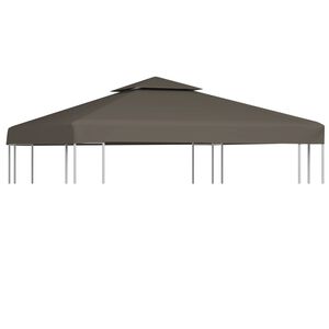 vidaXL Toldo de cenador 2 niveles 310 g/m&sup2; 3x3 m gris topo