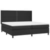 vidaXL Cama box spring colch&oacute;n y LED cuero sint&eacute;tico negro 200x200 cm