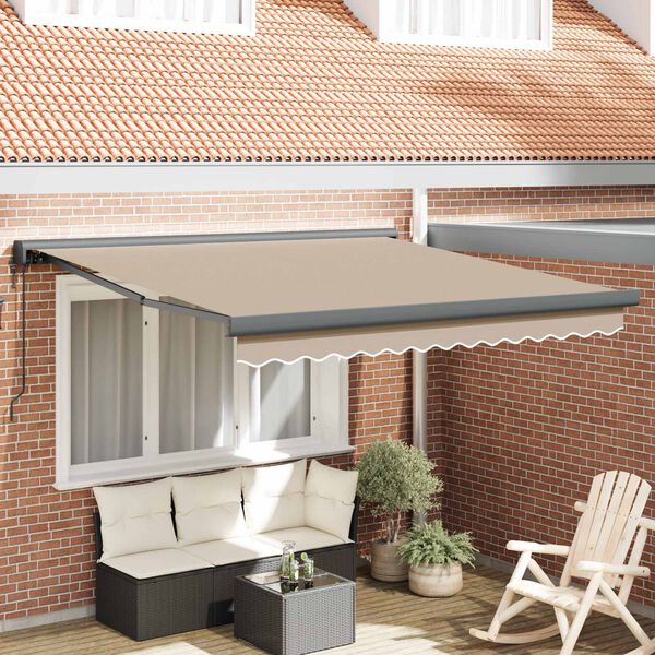 vidaXL Toldo Beige 350 x 250 cm Poli&eacute;ster y Aluminio