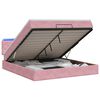 vidaXL Cama tipo otomana con colch&oacute;n y LED Rosa 180 x 200 cm