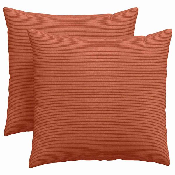 vidaXL Cojines de sofá 2 pcs Rojo Naranja 45 x 45 cm Tela de pana