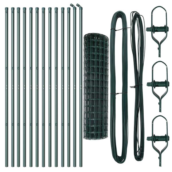 vidaXL Valla con Poste Verde 1 x 25 m Acero y PVC