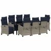 vidaXL Conjunto de Comedor de Jard&iacute;n 9 uds. Gris rat&aacute;n sint&eacute;tico