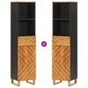 vidaXL Mueble de baño madera maciza mango marrón negro 38x33,5x160 cm