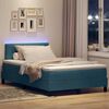 vidaXL Cama Box Spring LED con LED Azul Oscuro 120 x 200 cm Terciopelo