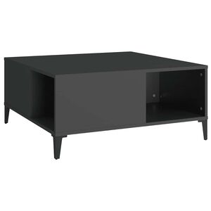 vidaXL Mesa de centro madera contrachapada negro 80x80x36,5 cm