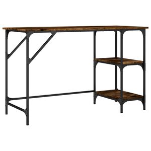 vidaXL Escritorio metal y madera ingenier&iacute;a roble ahumado 120x50x75 cm