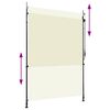 vidaXL Estor enrollable de exterior color crema 150x270 cm