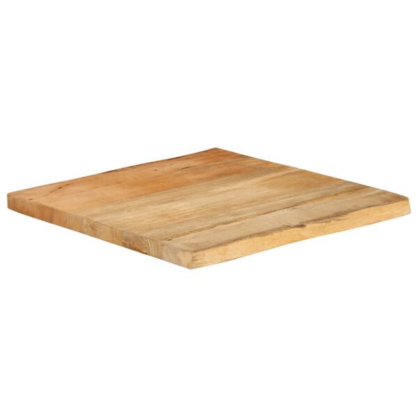 vidaXL Tablero de mesa borde natural madera maciza mango 80x80x3,8 cm