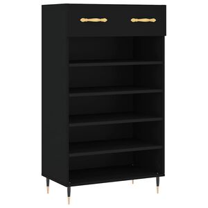 vidaXL Zapatero madera de ingenier&iacute;a negro 60x35x105 cm