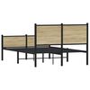 vidaXL Estructura de cama sin colchón metal roble Sonoma 150x200 cm