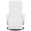 vidaXL Sillón reclinable con reposapiés cuero sintético blanco
