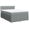 vidaXL Cama box spring con colch&oacute;n tela gris claro 140x190 cm