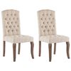 vidaXL Sillas de comedor 2 unidades tela con apariencia de lino beige