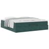 vidaXL Estructura de cama otomana con colch&oacute;n verde oscuro 160x200 cm