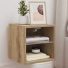 vidaXL Mueble de TV de pared con luces LED roble artisian 30x28,5x30cm
