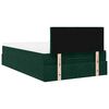 vidaXL Cama otomana con colch&oacute;n&LED terciopelo verde oscuro 120x190cm