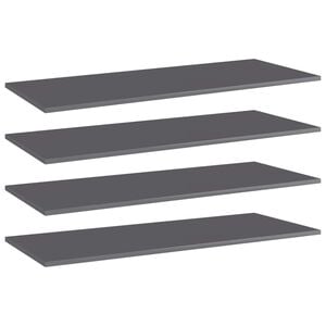vidaXL Estante estanter&iacute;a 4 uds contrachapada gris brillo 100x40x1,5cm
