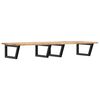 vidaXL Estante de lavabo de pared acero y madera maciza de acacia