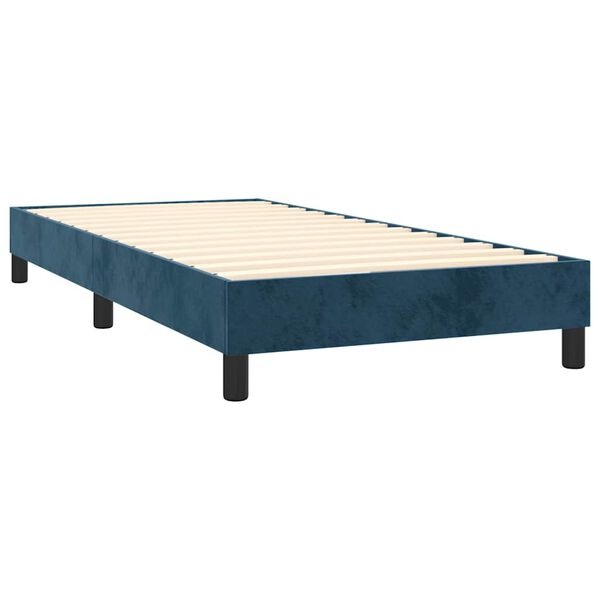 vidaXL Cama box spring con colch&oacute;n terciopelo azul oscuro 80x200 cm