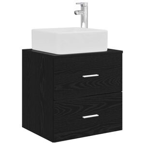 vidaXL Vanidad con Lavabo de Pared Roble Negro 49,5 x 41 x 63 cm