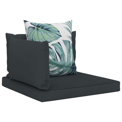 vidaXL Cojines para sofás de palés 4 piezas tela gris antracita