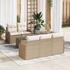 vidaXL Conjunto de sof&aacute; de jard&iacute;n Beige rat&aacute;n sint&eacute;tico