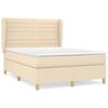 vidaXL Cama box spring con colch&oacute;n tela color crema 140x190 cm