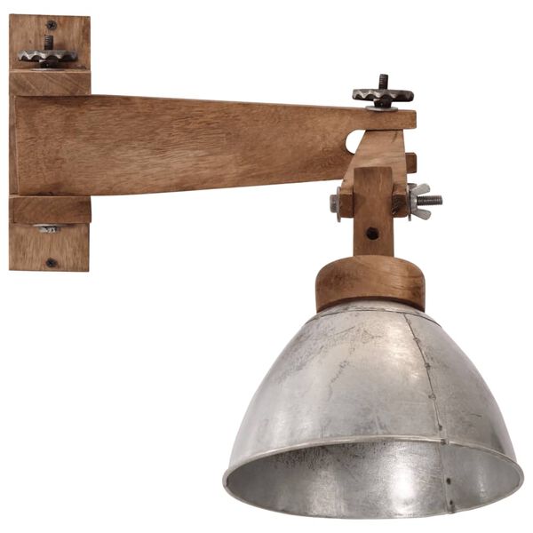 vidaXL L&aacute;mpara de pared 25 W E27 plateado vintage