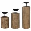 vidaXL Porta velas 3 pcs Natural Madera maciza de Teca