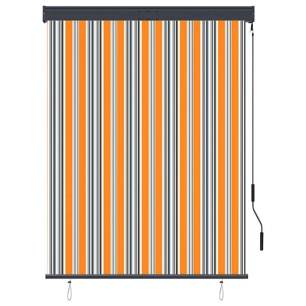 vidaXL Estor enrollable de exterior amarillo y azul 120x250 cm