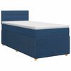 vidaXL Cama box spring con colch&oacute;n con cabecera Azul 100 x 200 cm Tela