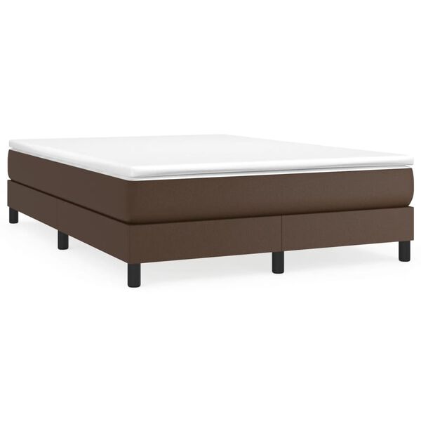 vidaXL Estructura de cama con somier cuero sint&eacute;tico marr&oacute;n 140x200cm