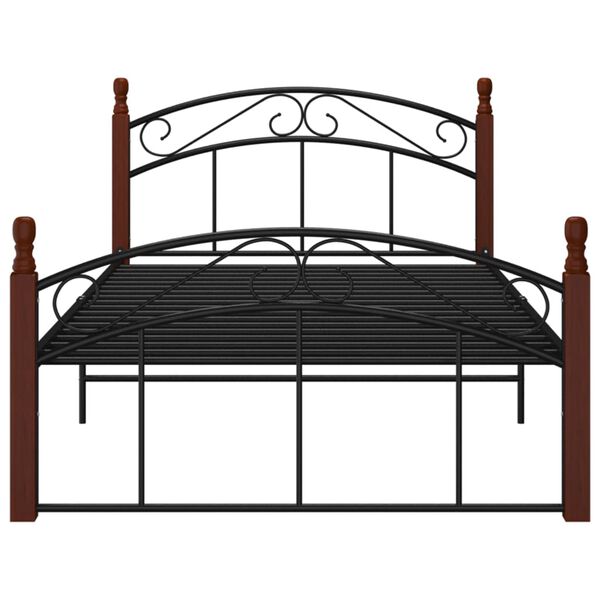 vidaXL Estructura cama sin colchón metal madera roble negro 120x200 cm