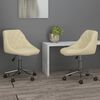 vidaXL Sillas de comedor giratorias 2 unidades cuero sint&eacute;tico crema
