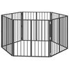 vidaXL Puerta para perros 6 uds. Negro 80 x 80 cm Acero Galvanizado