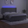 vidaXL Cama box spring colch&oacute;n y LED terciopelo gris claro 180x200 cm