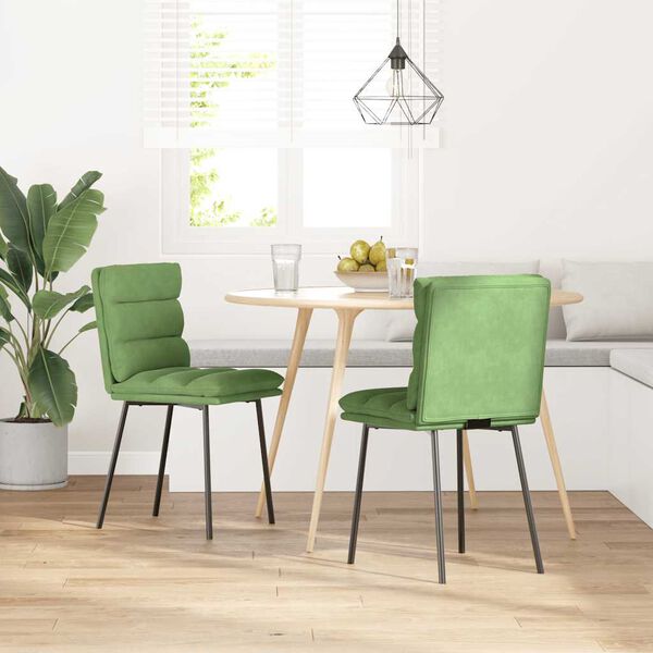 vidaXL Sillas de comedor 2 unidades terciopelo verde claro
