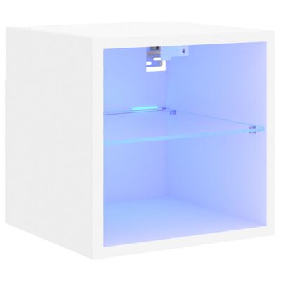 vidaXL Mueble de TV de pared con luces LED blanco 30x28,5x30 cm