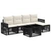 vidaXL Conjunto de sof&aacute;s de jard&iacute;n 6 uds. Negro y Blanco Crema
