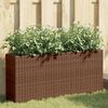 vidaXL Jardineras con 2 maceteros 2 uds rat&aacute;n PE marr&oacute;n 90x20x40 cm