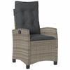 vidaXL Sillones reclinable jard&iacute;n y cojines 2 uds rat&aacute;n sint&eacute;tico gris
